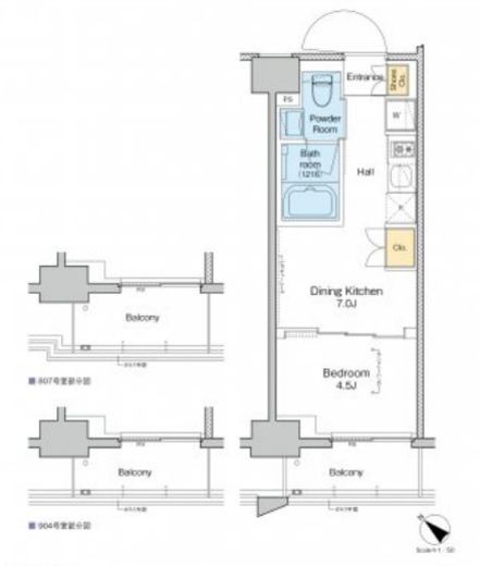 プラウドフラット月島アベニュー　707号室　間取り