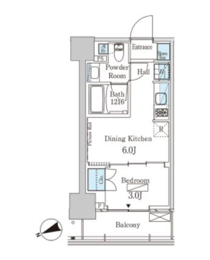 パークアクシス芝浦キャナル　203号室　間取り