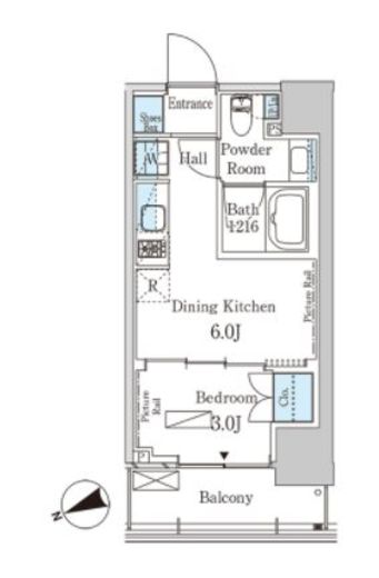 パークアクシス芝浦キャナル　204号室　間取り