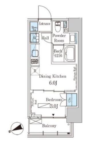 パークアクシス芝浦キャナル　207号室　間取り