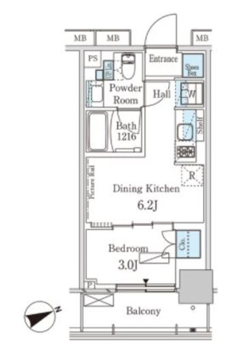 パークアクシス芝浦キャナル　309号室　間取り