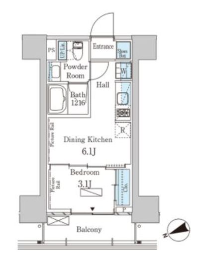 パークアクシス芝浦キャナル　605号室　間取り
