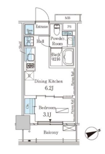 パークアクシス芝浦キャナル　613号室　間取り