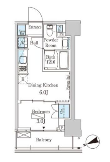 パークアクシス芝浦キャナル　702号室　間取り