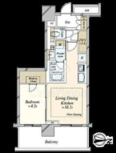 プラウドタワー亀戸クロス　B1620号室　間取り