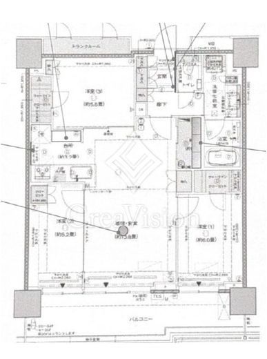 プラウドタワー亀戸クロス　B2106号室　間取り