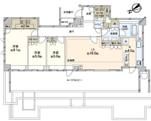 ザ・パークハウス御苑内藤町　507号室　間取り