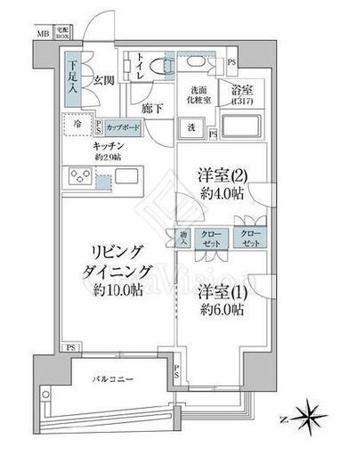 プラウド銀座一丁目　8F1号室　間取り