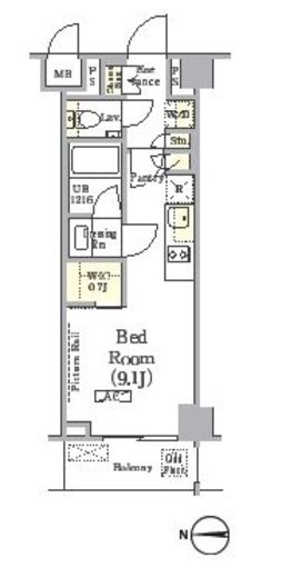 ザ・パークワンズ高輪　103号室　間取り