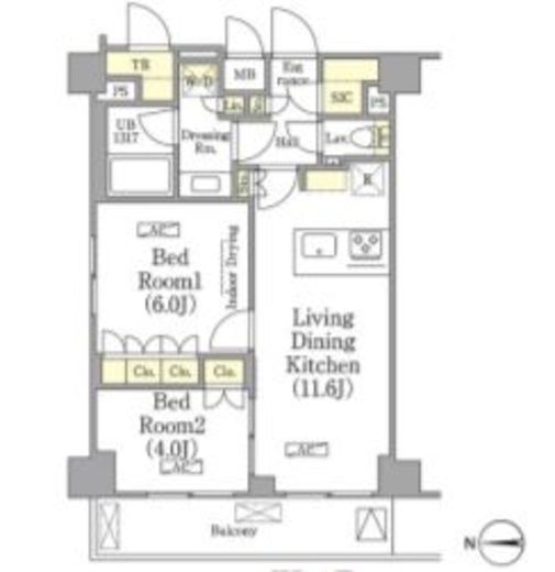 ザ・パークワンズ高輪　502号室　間取り