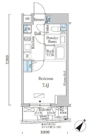 クロスレジデンス日本橋浜町　1002号室　間取り