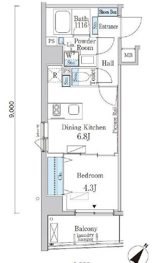 クロスレジデンス日本橋浜町　603号室　間取り
