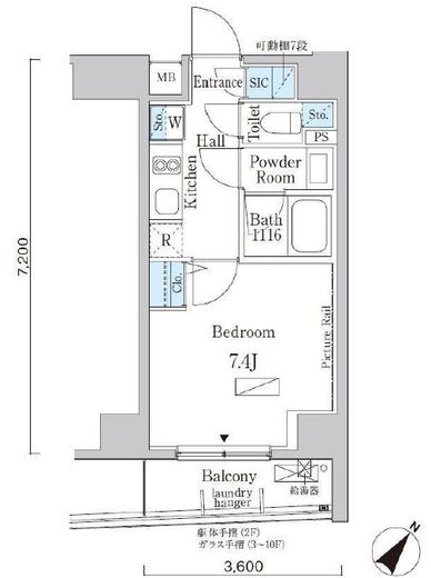 クロスレジデンス日本橋浜町　801号室　間取り