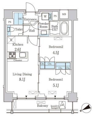プリマリード南青山　502号室　間取り