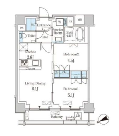 プリマリード南青山　502号室　間取り