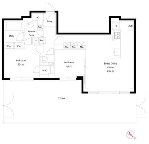 ルネサンス松濤プレミアムコート　102号室　間取り