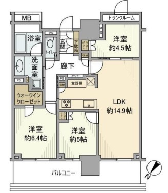 ブランズタワー豊洲　21F号室　間取り