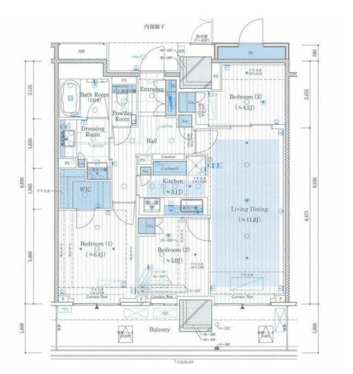 ブランズタワー豊洲　1724号室　間取り