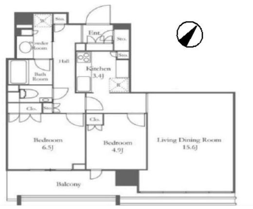 ブランズタワー豊洲　3527号室　間取り