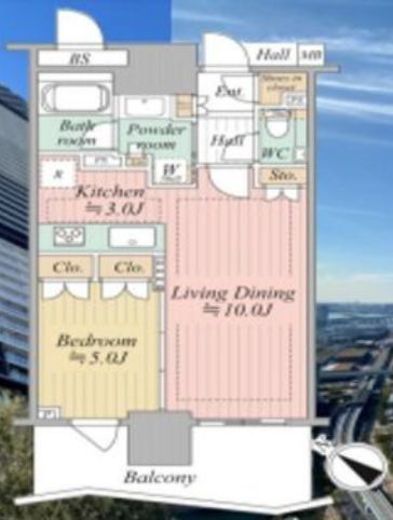 ブランズタワー豊洲　3803号室　間取り