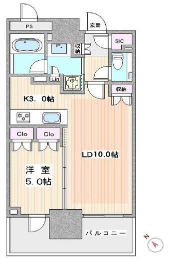 ブランズタワー豊洲　4503号室　間取り