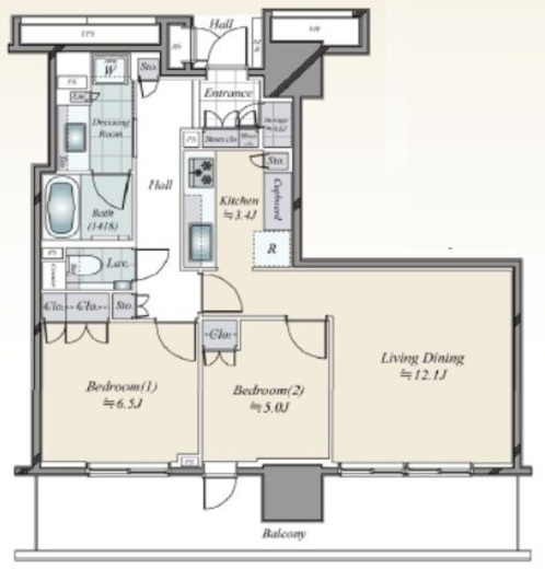 ブランズタワー豊洲　627号室　間取り