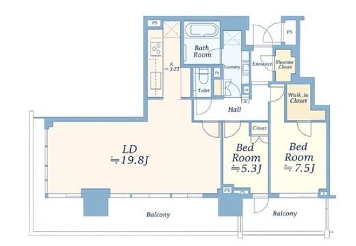 ブランズタワー豊洲　28F4号室　間取り