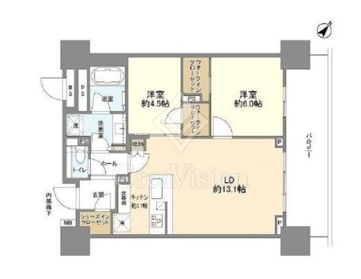ブランズタワー豊洲　4316号室　間取り