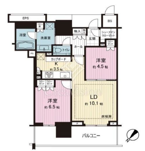 ブランズタワー豊洲　622号室　間取り