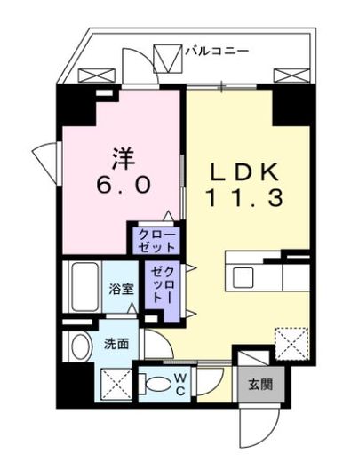 グランツ恵比寿　601号室　間取り