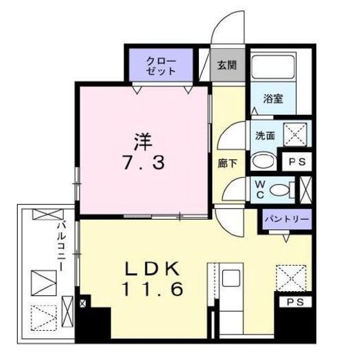 グランツ恵比寿　803号室　間取り