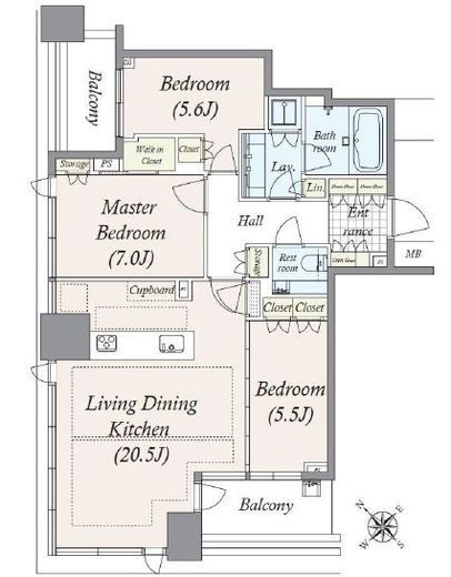 パークコート虎ノ門　12F1号室　間取り