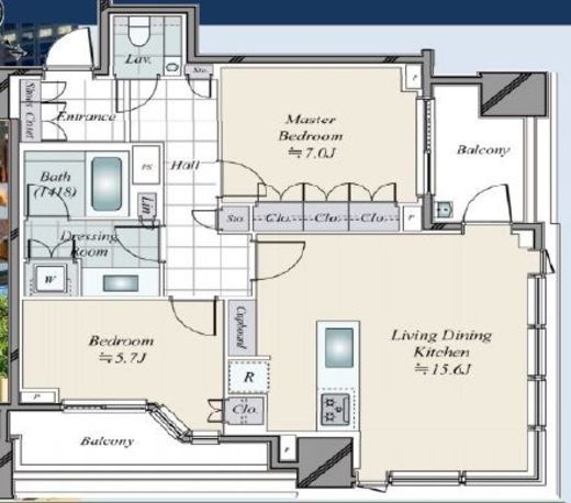 パークコート虎ノ門　1401号室　間取り