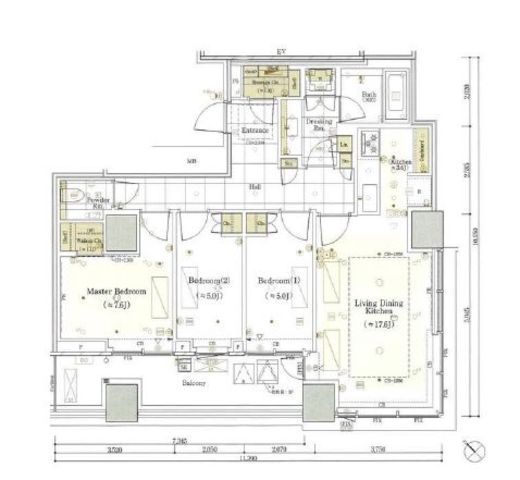 パークコート虎ノ門　1403号室　間取り