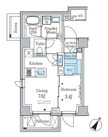 ラテスト白金台　304号室　間取り