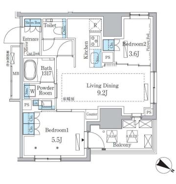 ラテスト白金台　1005号室　間取り