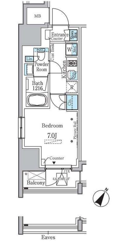 ラテスト白金台　701号室　間取り