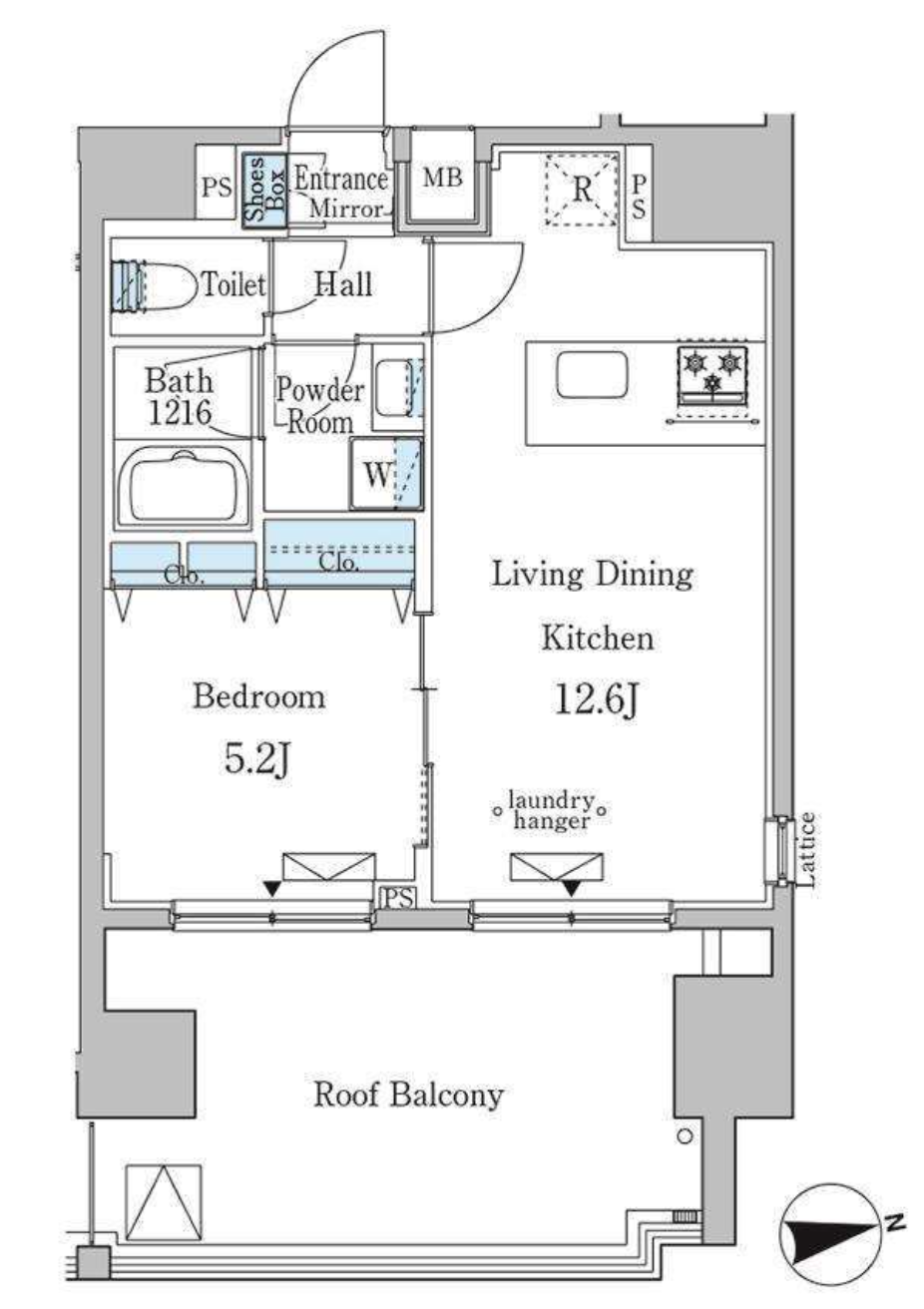 ミリアレジデンス新宿御苑　1405号室　間取り