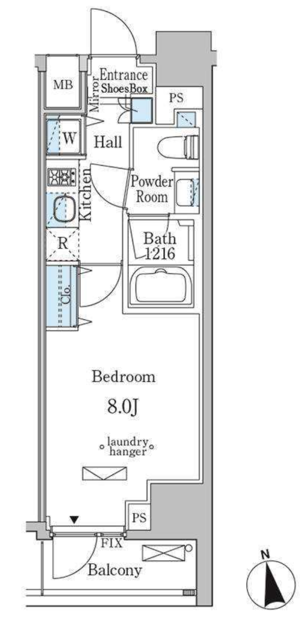ミリアレジデンス新宿御苑　1303号室　間取り