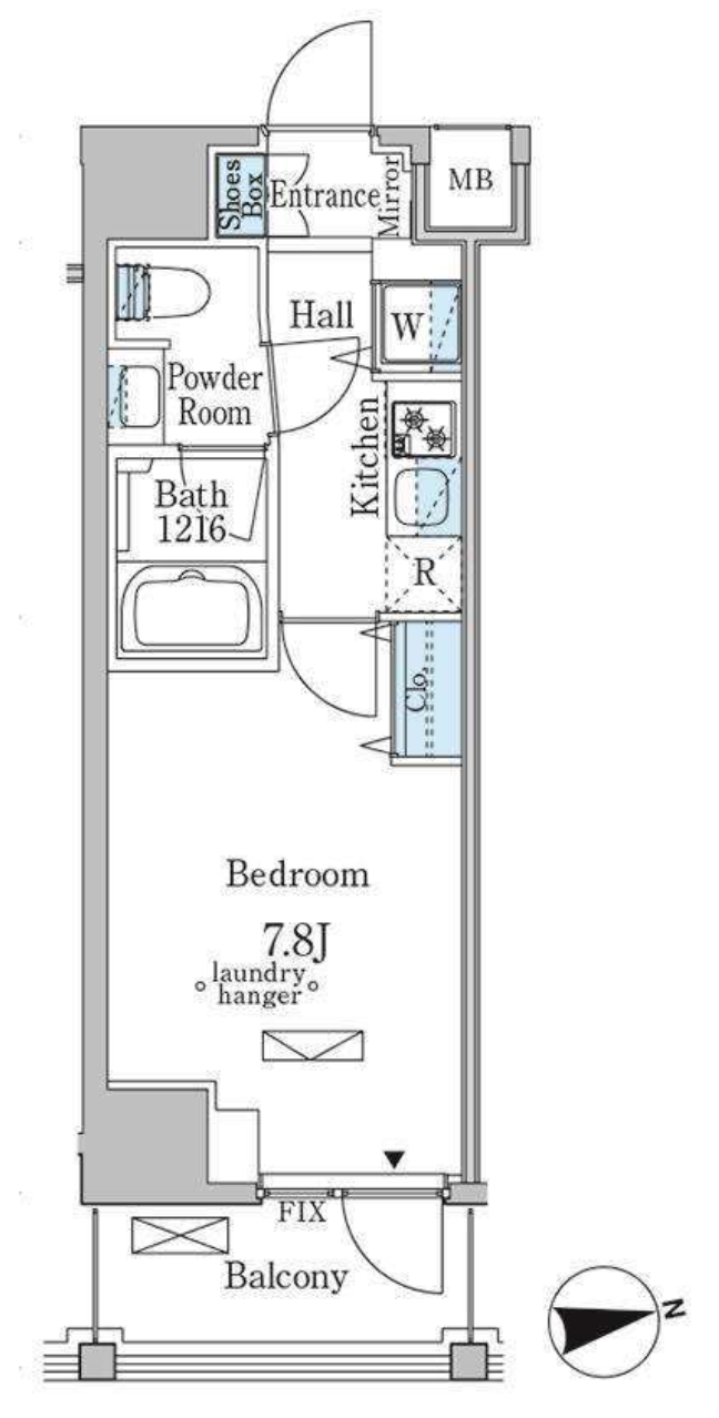 ミリアレジデンス新宿御苑　1305号室　間取り