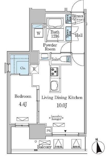 ミリアレジデンス新宿御苑　1202号室　間取り