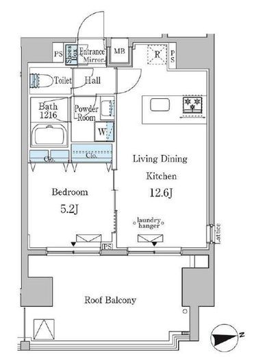 ミリアレジデンス新宿御苑　1405号室　間取り