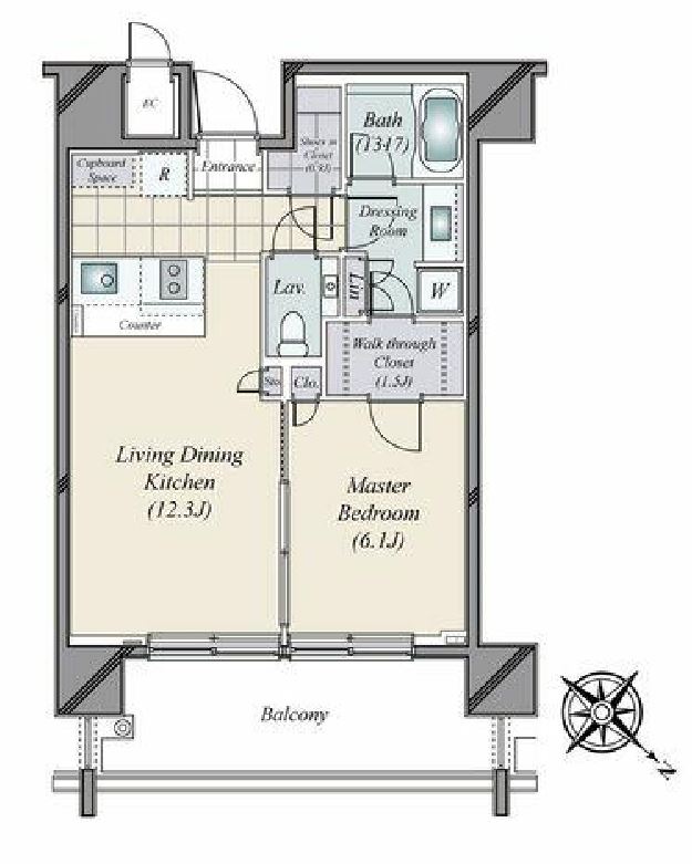 THE ROPPONGI TOKYO CLUB RESIDENCE　16F号室　間取り