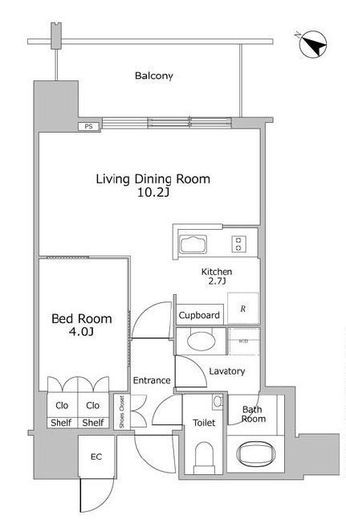 THE ROPPONGI TOKYO CLUB RESIDENCE　14F11号室　間取り