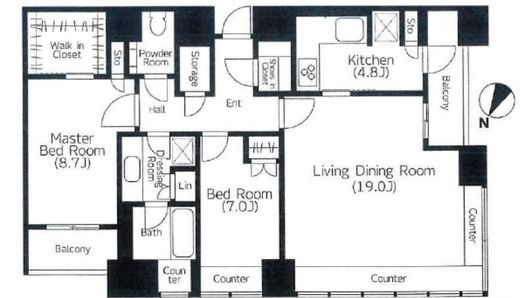 THE ROPPONGI TOKYO CLUB RESIDENCE　23F1号室　間取り