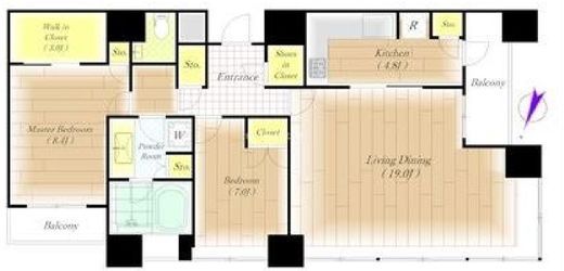 THE ROPPONGI TOKYO CLUB RESIDENCE　2801号室　間取り