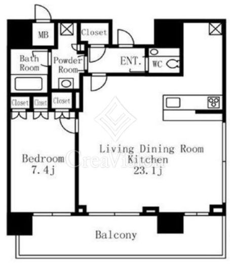 THE ROPPONGI TOKYO CLUB RESIDENCE　3009号室　間取り