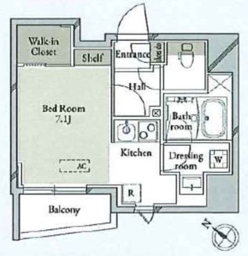 ライブカーサ日本橋浜町　701号室　間取り