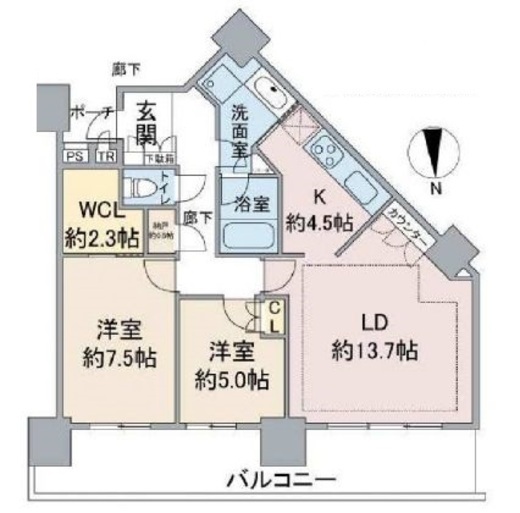 シティタワー品川　4301号室　間取り