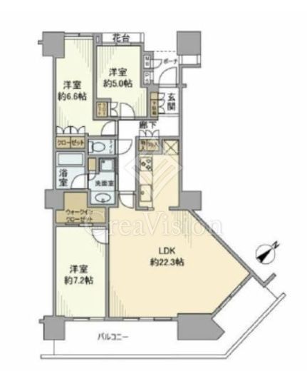 シティタワー品川　1615号室　間取り